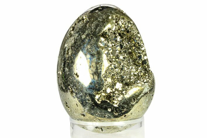 Polished Pyrite Egg - Peru #302387